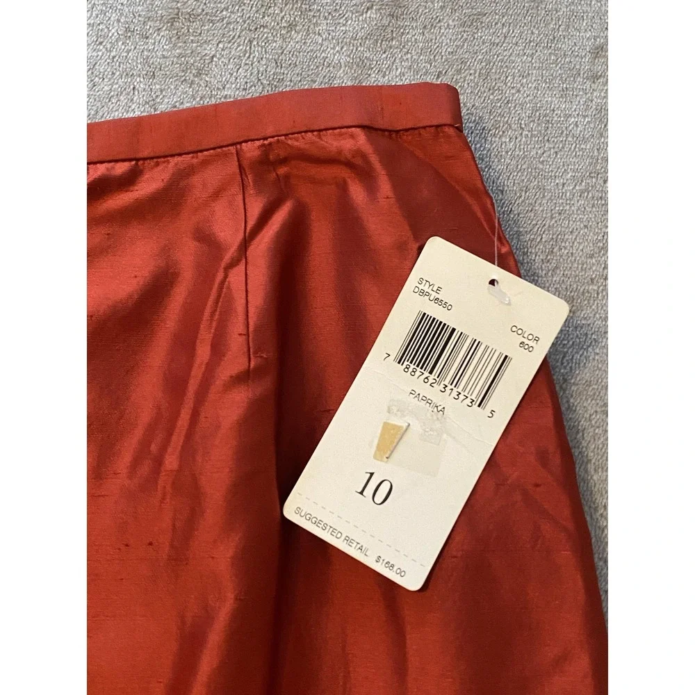 Dana Buchman Skirt Womens 10 Petite Paprika Silk Pencil Vent Lined Career‎ NWT
